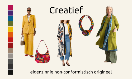 De creatieve stijlpersoonlijkheid draagt graag kleding die anderen niet dragen.