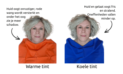 Een voorbeeld van welke kleuren je mooi en minder mooi staan.