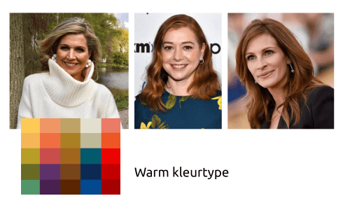 Warm kleurtype voorbeelden